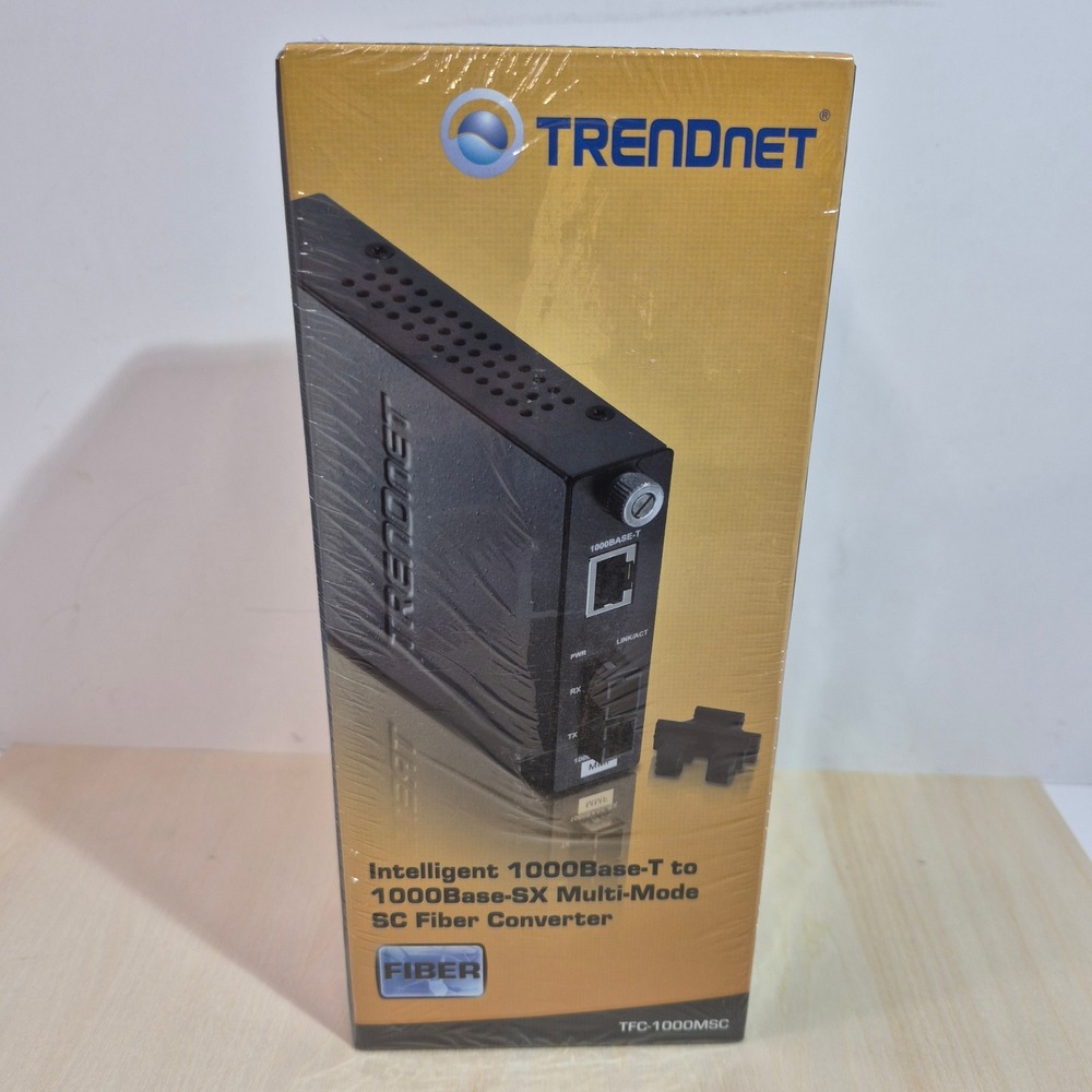 TRENDnet TFC-1000MSC Intelligent 1000Base-T to 1000Base-SX Fiber Converter NEW